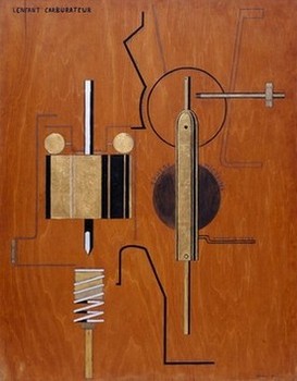 Francis Picabia - The Child Carburetor (L'Enfant carburateur), 1919. Oil, enamel, metallic paint, gold leaf, graphite, and crayon on stained plywood, 49 3/4 × 39 7/8 inches (126.3 × 101.3 cm). Solomon R. Guggenheim Museum, New York, 55.1426. © 2013 Artists Rights Society (ARS), New York/ADAGP, Paris.