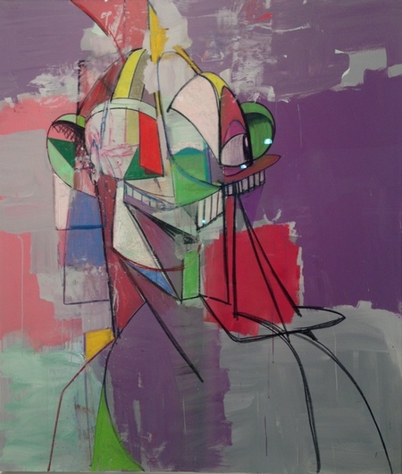 George Condo, Untitled, 2013, acrylic, charcoal, pastel on linen, 70 x 60 inches 