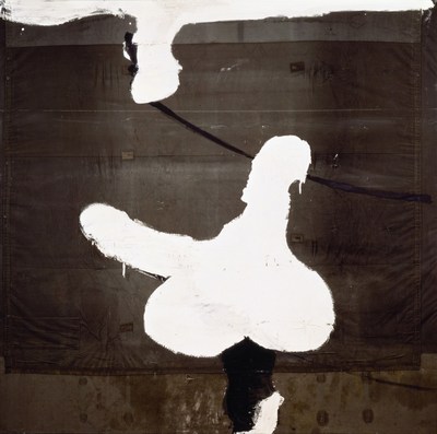 Julian Schnabel Untitled (Treatise on melancholia), 1989 Oil, gesso on tarp 180 x 180 inches / 457.2 x 457.2 cm "(c) 2014 Julian Schnabel / Artists Rights Society (ARS), New York. Courtesy Gagosian Gallery. Photography by Phillips/Schwab". 