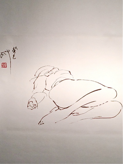 Figure Line Drawing, 58 x 90cm (22.83 x 35.40 inches)